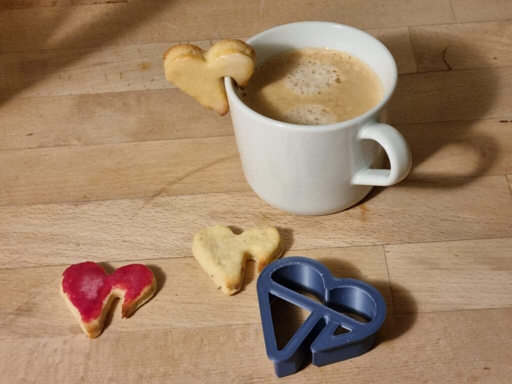 Kalup za srce, ukras za kafu – 3D štampano