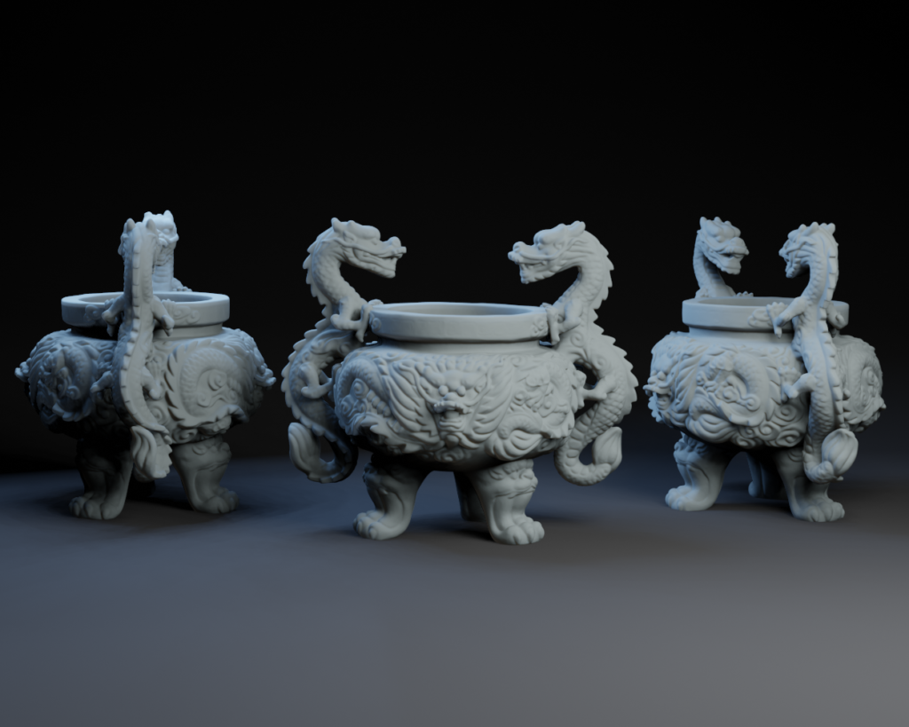 Držač za tamjan, stilizovan zmaj – 3D štampano