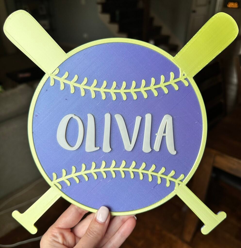 Natpis za softball – personalizovan znak – 3D štampano