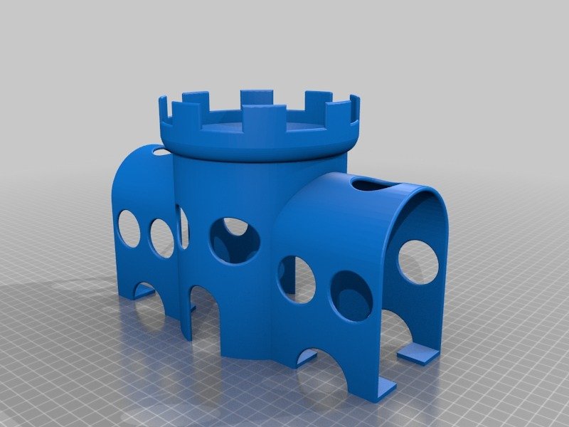 Ukras za akvarijum – zamak od plastike – 3D štampano