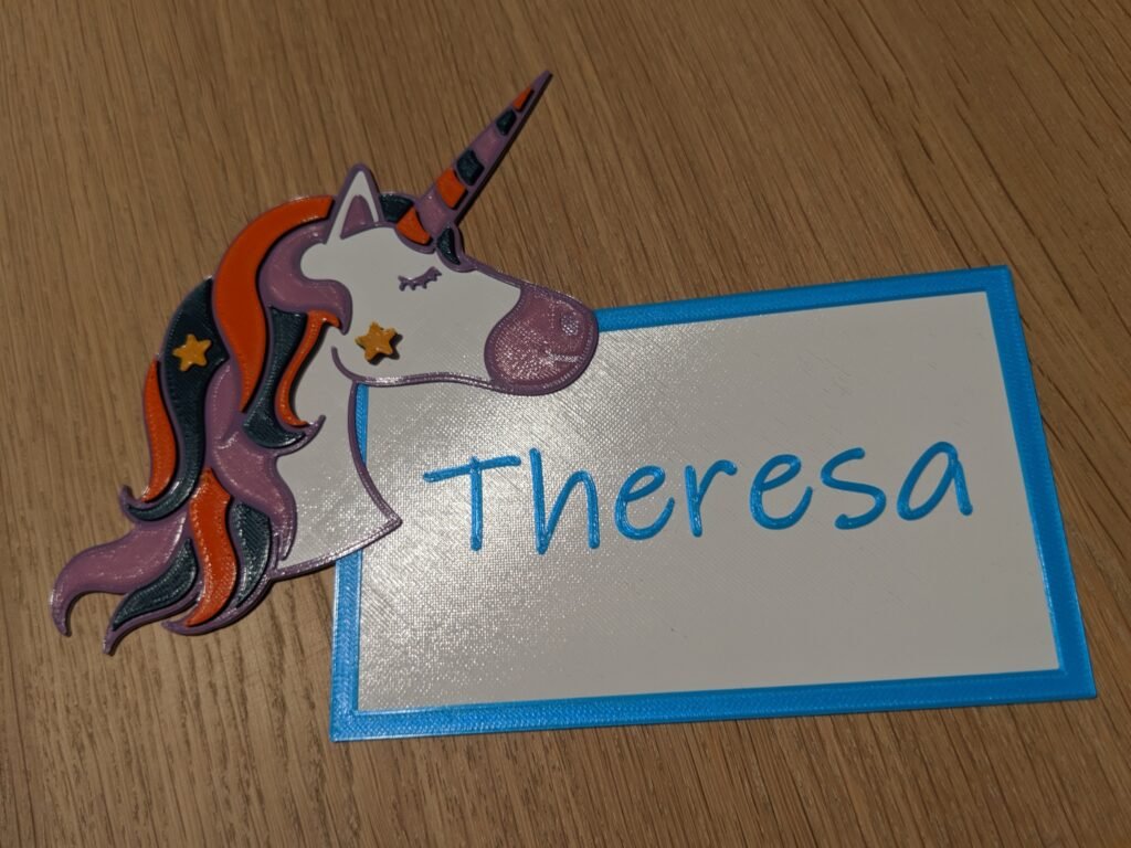 Imena jednoroga – personalizovana oznaka – 3D štampano