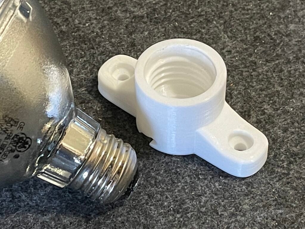 Utikač za Edison žarulje – prikladan za montažu – 3D štampano