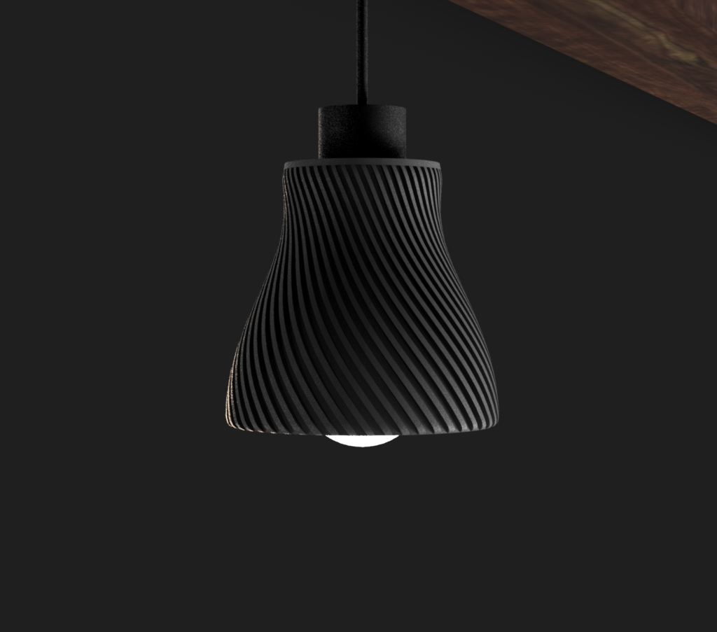 Abazur za lampu – spiralni dizajn – 3D štampano