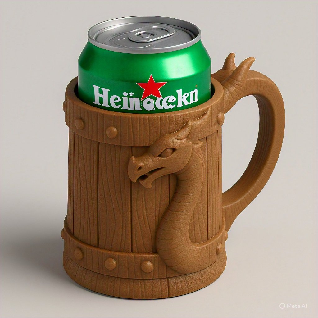 Drveni kriglić za pivo, držač – 3D štampano