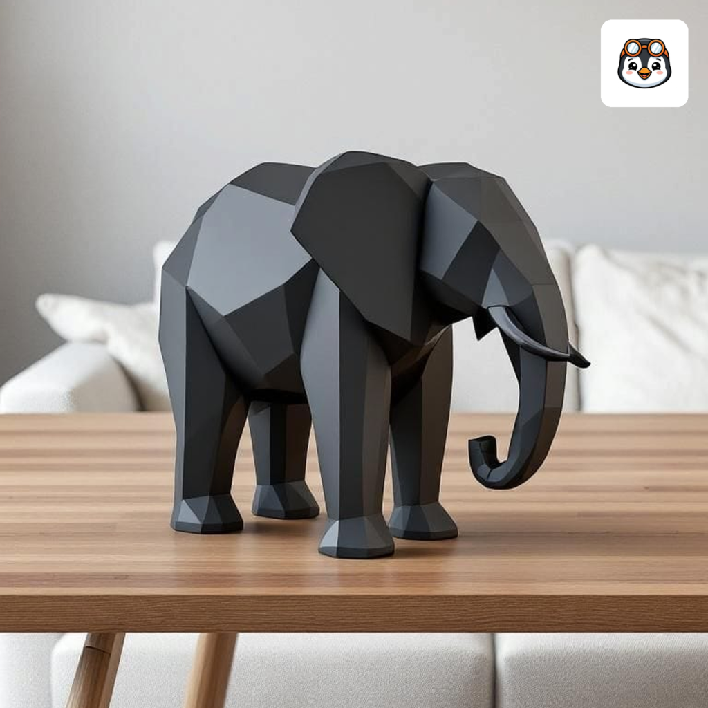 Slon — moderna low poly figura