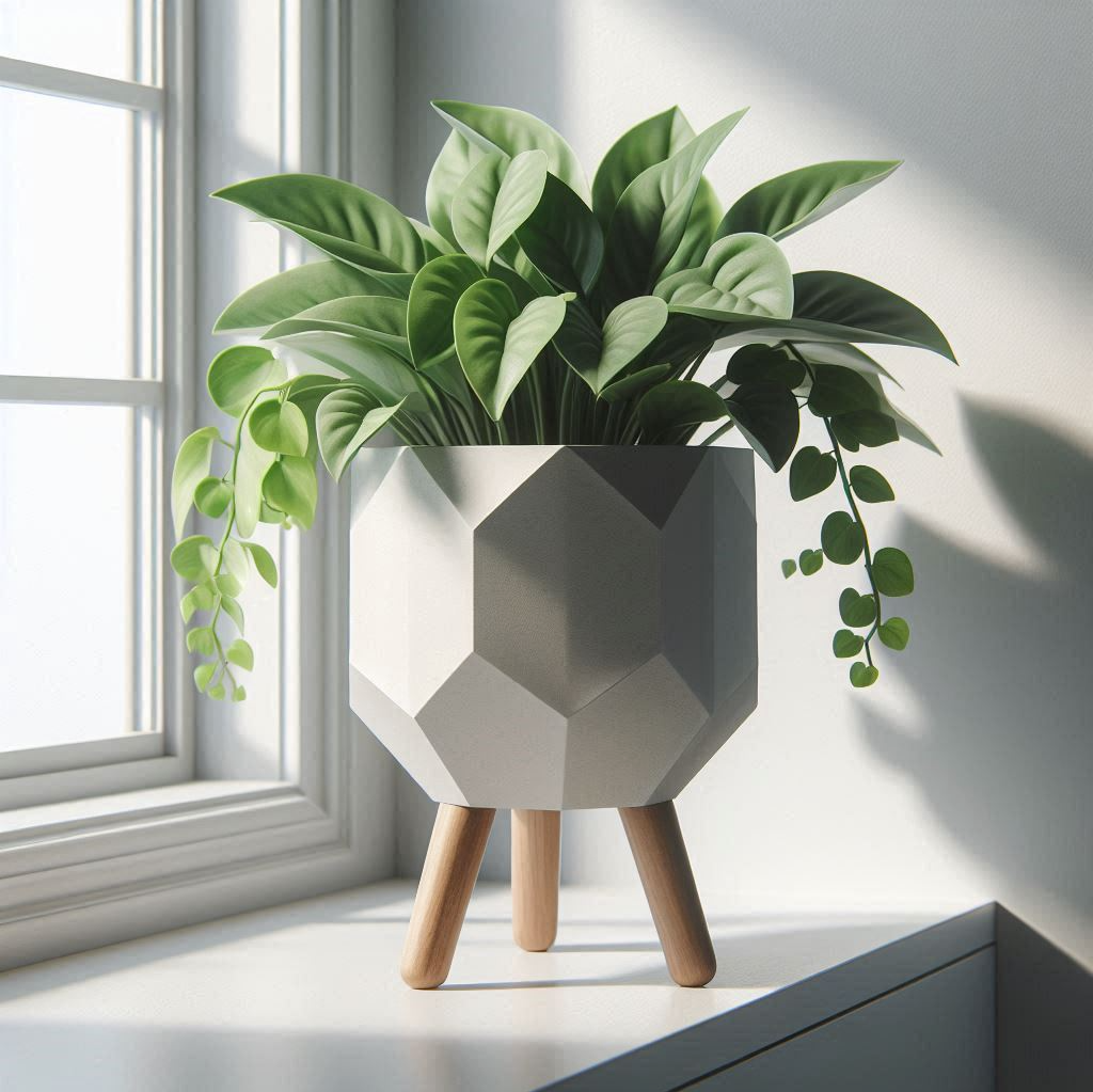 Saksija geometrijska — na nogicama